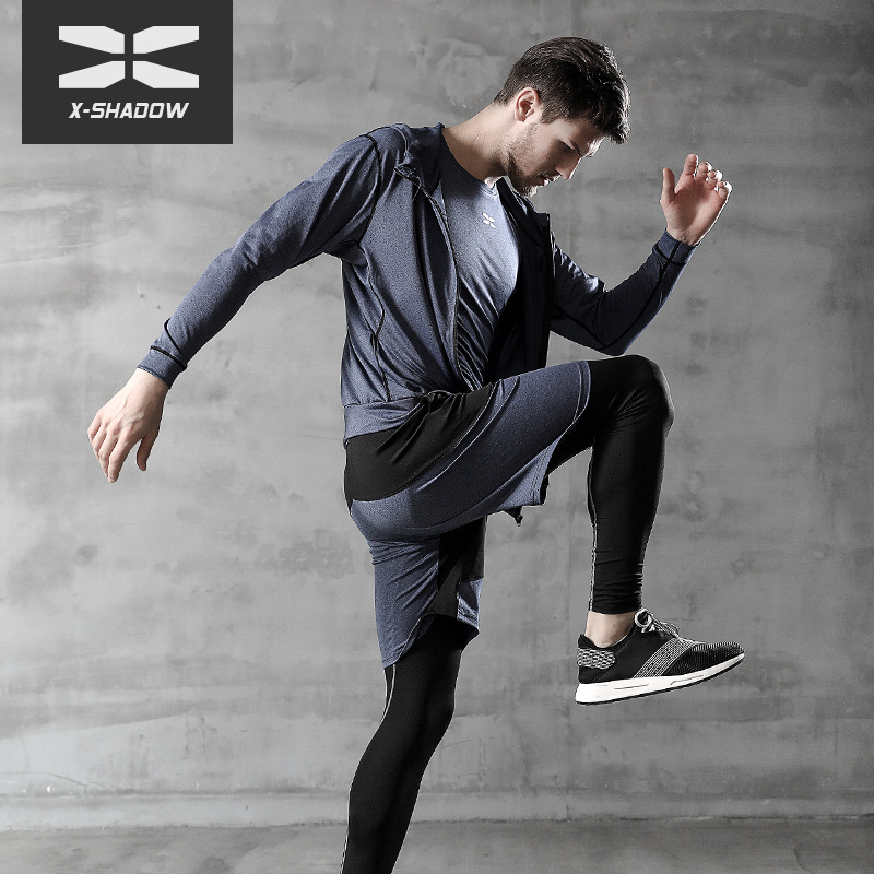 Sportswear, men's running fitness wear, jacket, short-sleeved, quick-drying sportswear, zipper [customizable logo] Specification image