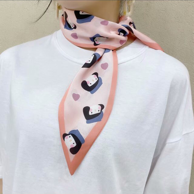 Spring New Korean version satin bag style 10*90 pointed corner scarf, headband, bag and towel in stock Specification image