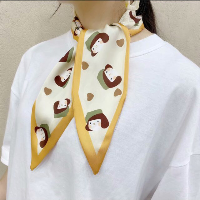 Spring New Korean version satin bag style 10*90 pointed corner scarf, headband, bag and towel in stock Application Scenario