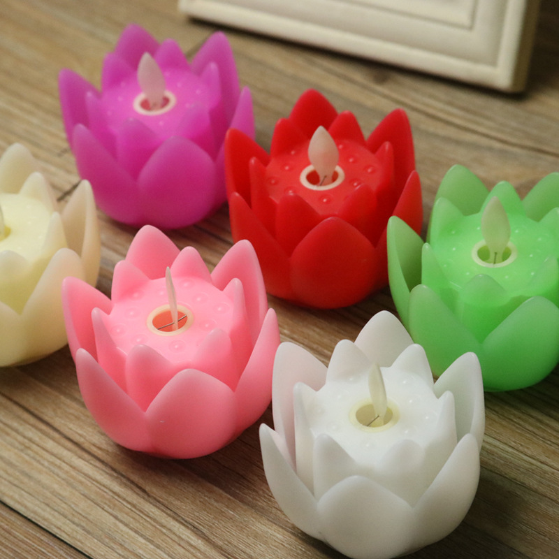 Swinging lotus candles, simulated candles, Buddha offering props, candles, decorative handicrafts and ornaments