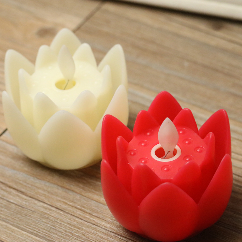 Swinging lotus candles, simulated candles, Buddha offering props, candles, decorative handicrafts and ornaments Specification image