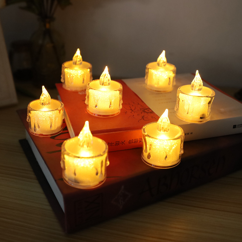 LED electronic candles, transparent shells, tea wax, smokeless tea wax, tearful tea wax, decorative handicrafts and ornaments