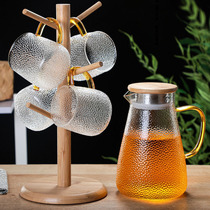Tableware glass cold kettle Juice pot tea pot 1.8L large capacity high borosilicate Japanese hammer grain cold kettle