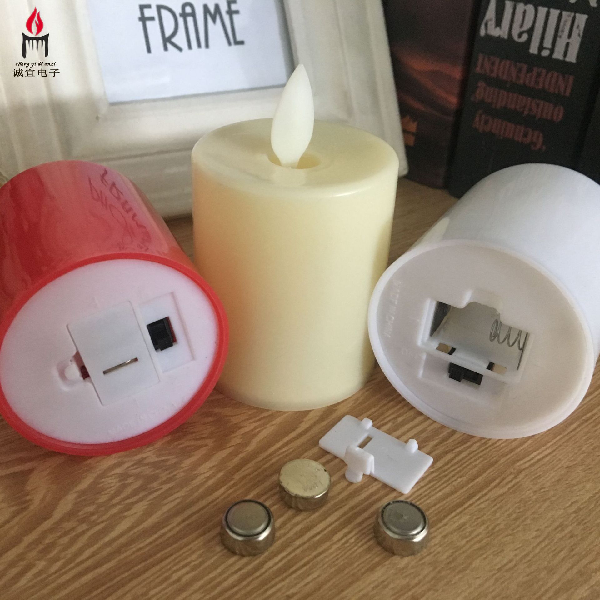 Swinging flat-mouthed simulation led candles, electronic candle lamps, decorative handicrafts and ornaments details Picture