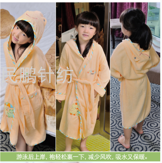Cartoon baby children's bathrobe Boy Boy Girl Princess Cotton absorbent towel material bathrobe bath bathrobe