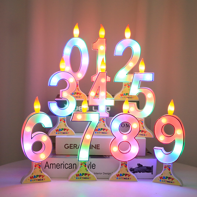 Colorful light digital shaped lamps, birthday candle lamps, led lamps, decorative handicrafts and ornaments