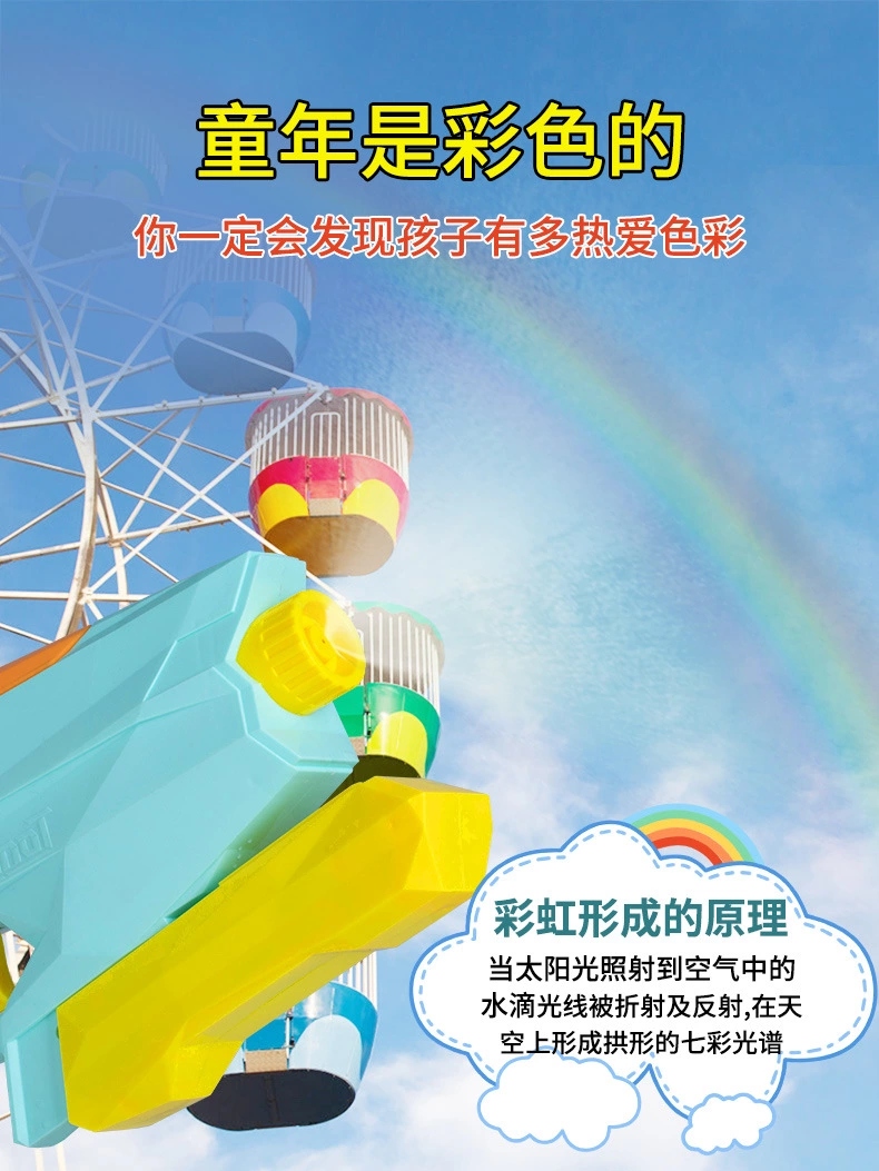 Novel pull-out showerhead water gun, children's toy, water play spray, beach toy, spray water gun, gardening water bottle details Picture