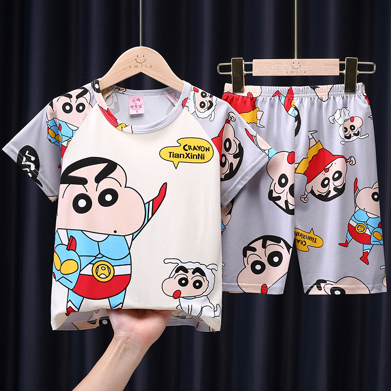 儿童睡衣套装女童家居服男童小孩短袖宝宝薄款女孩空调服大童夏季