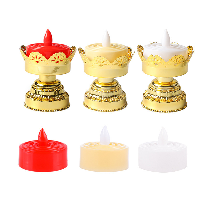Electronic candle lamp for Buddha offering, smokeless LED simulation battery, safety candle, decorative handicrafts and ornaments Item Picture