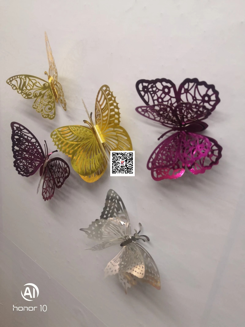 DIY with wall stickers 3D hollow-out double butterfly wall stickers children's room decoration stickers wall home decoration