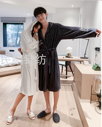 Robe women spring and autumn plus long ins wind pajamas bamboo fiber couples robe bathrobe bathrobe towel Yue robe home wear