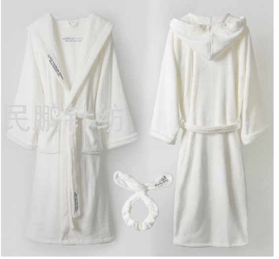 Nightgown woman Autumn Winter plus long ins style pajamas Flannel nightgown bathrobe Yupao thick warm home wear