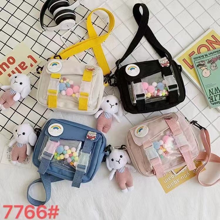 Canvas satchel mobile phone bag cartoon children bag bag color ball ball; Children's toys; The girl package thumbnail