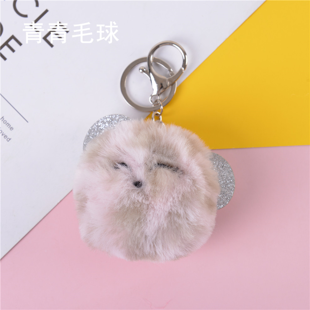 可爱狐狸毛绒挂件女生手机包包装饰配件汽车钥匙扣挂饰