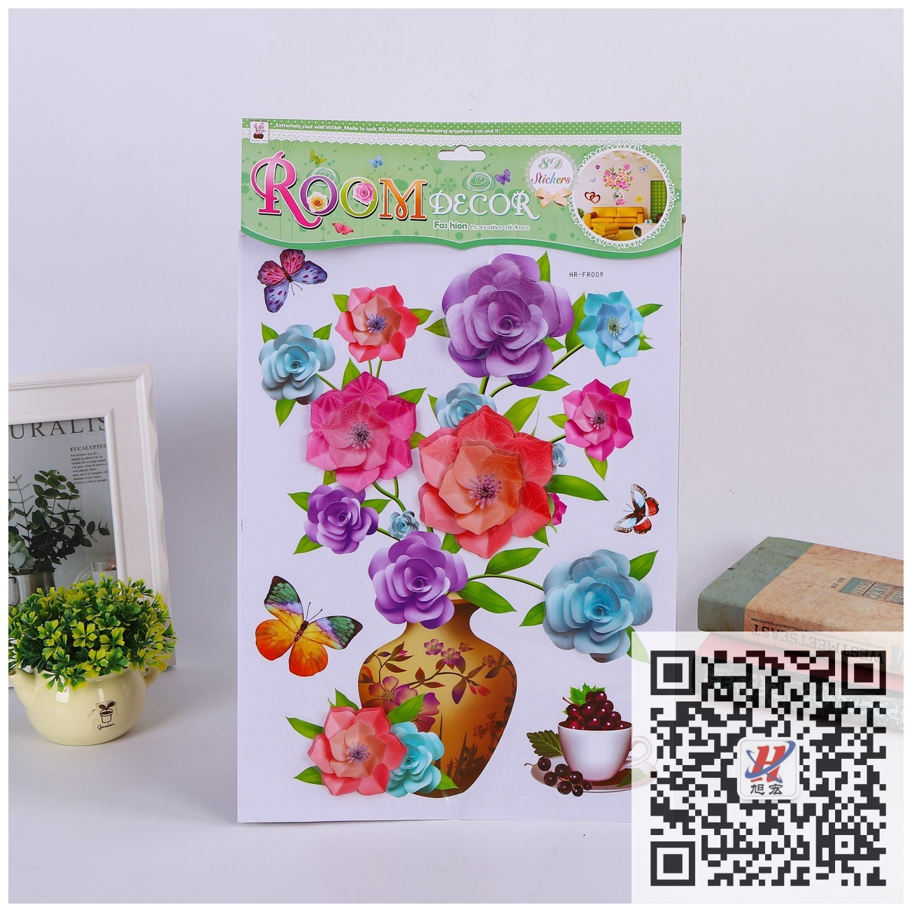 Novel sticker wall sticker 3D three-dimensional vase layer by layer sticker potted flowers DIY wall sticker refrigerator sticker
