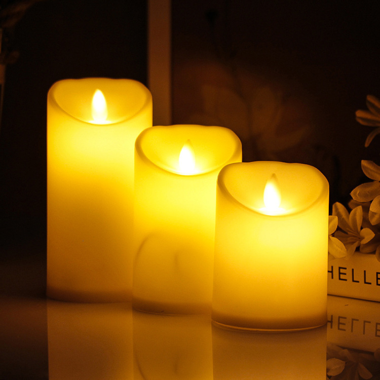 Thick led electronic candle lamp, smooth surface simulation swinging candle decorative handicrafts and ornaments