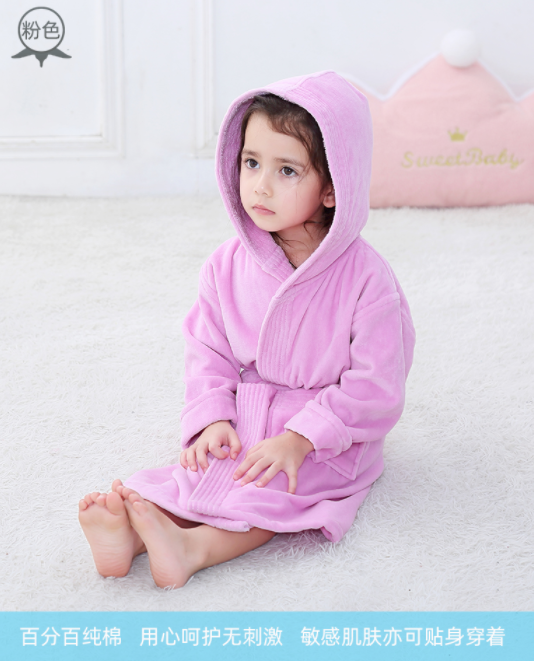 Albornoz infantil categoría A algodón cortante toalla material engrosado con capucha para niños y niñas albornoz absorbente toalla de baño usable cuatro estaciones Application Scenario