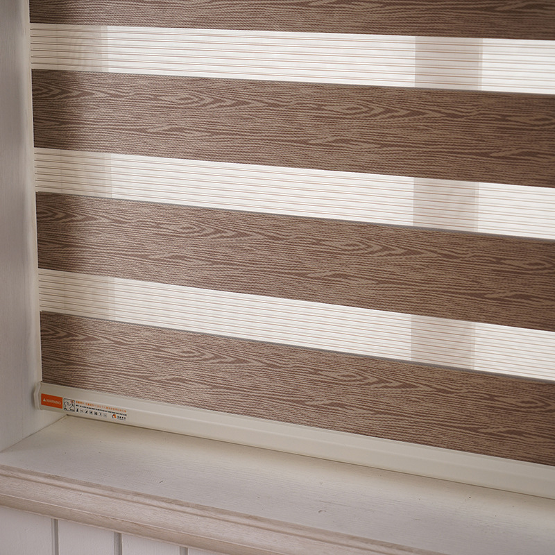 Full shading wood jacquard soft curtain custom shutter curtain office bedroom bathroom double day and night curtain rolling curtain Specification drawing
