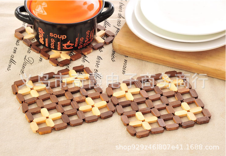 Bamboo placemats, heat insulation pads, square tableware, plates, table MATS, plate MATS, anti-heat pads, pot MATS, bowl MATS, table MATS