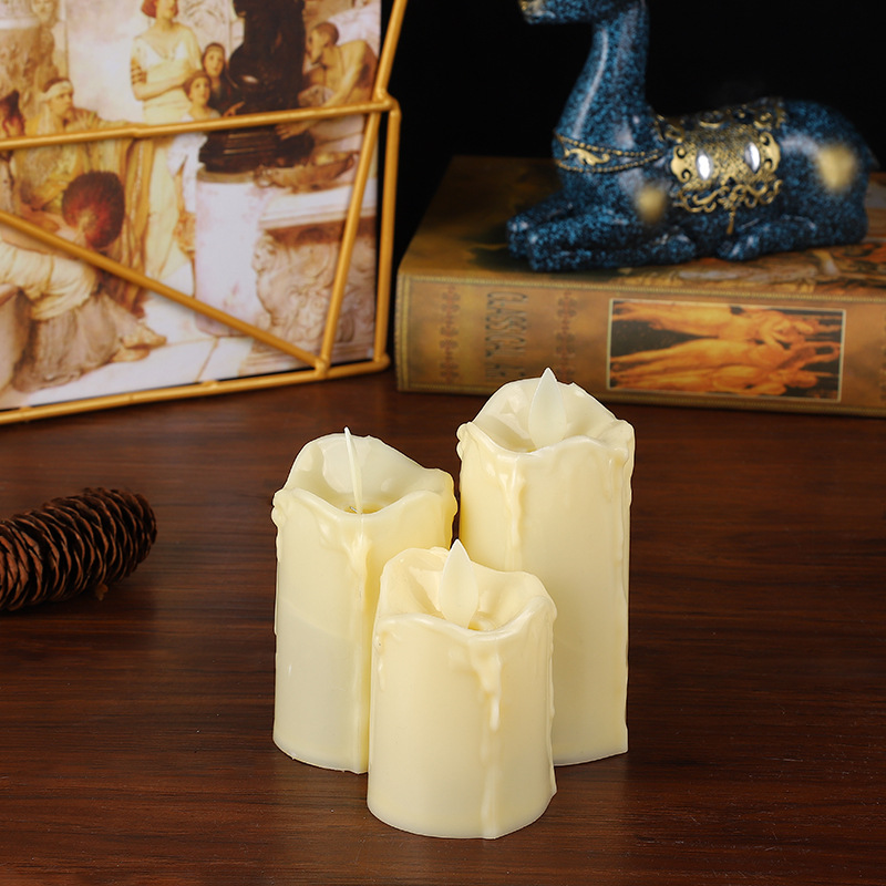 Plastic simulation candle lamp, led electronic candle, swinging teardrop surface decorative handicraft and display piece details Picture