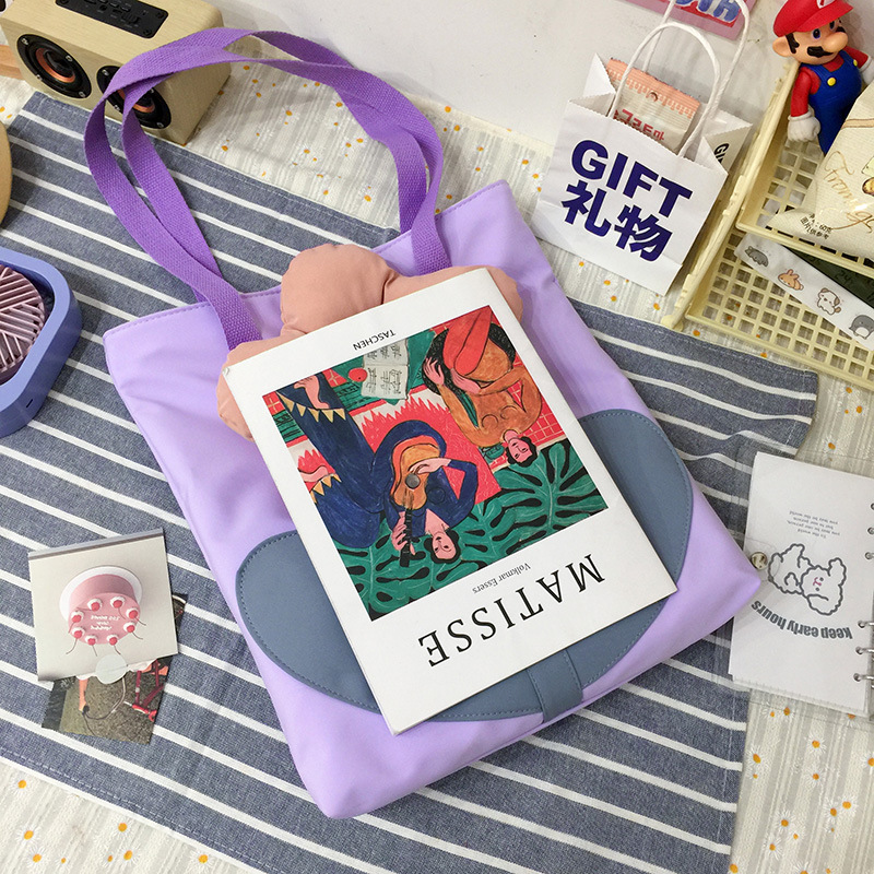 Cute flower bag for women 2021 new Korean style fashionable summer color-blocked single-shoulder large capacity student canvas bag, trendy Application Scenario