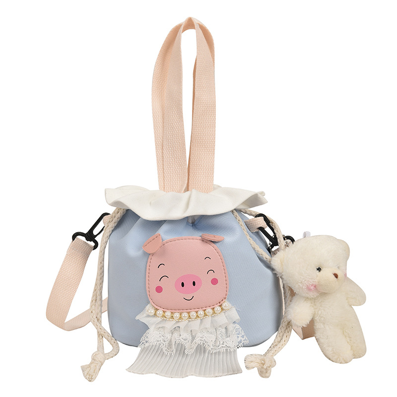 Canvas Korean-style Instagram cartoon cute crossbody bag for summer 2021 Japanese girl soft girl student single-shoulder bucket bag Item Picture