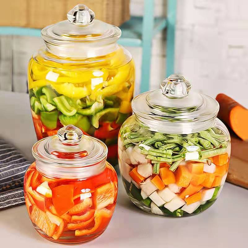 Glass bottle sealed jar pickle jar food glass biscuit candy dried fruit storage jar pickle jar thumbnail