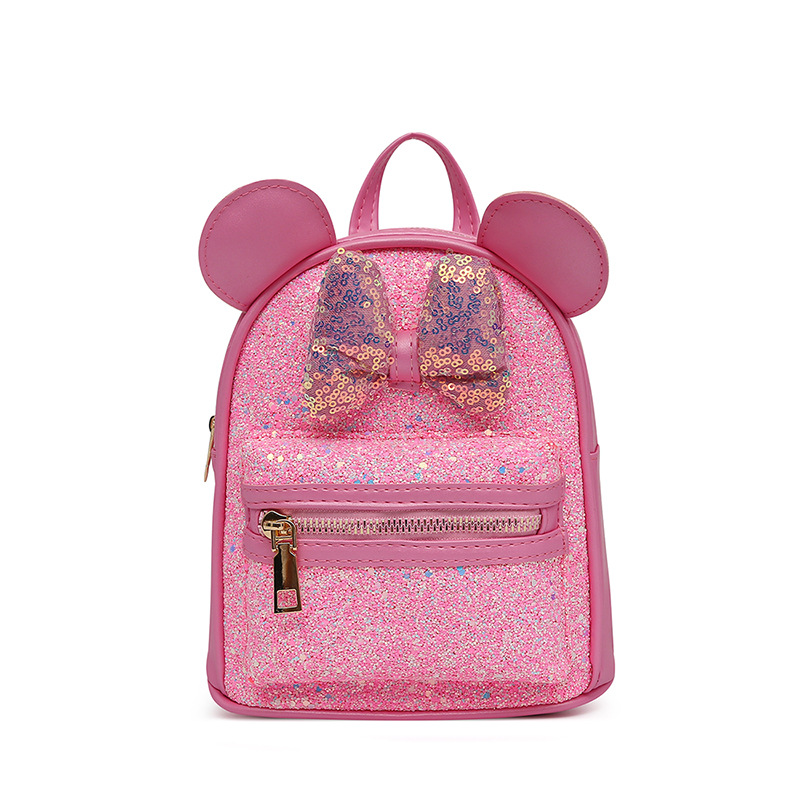 Fábrica de suministro directo nuevo estilo niños bolsa comercio exterior tendencia al por mayor lentejuelas arco orejas lindo pequeño mochila de la escuela Item Picture