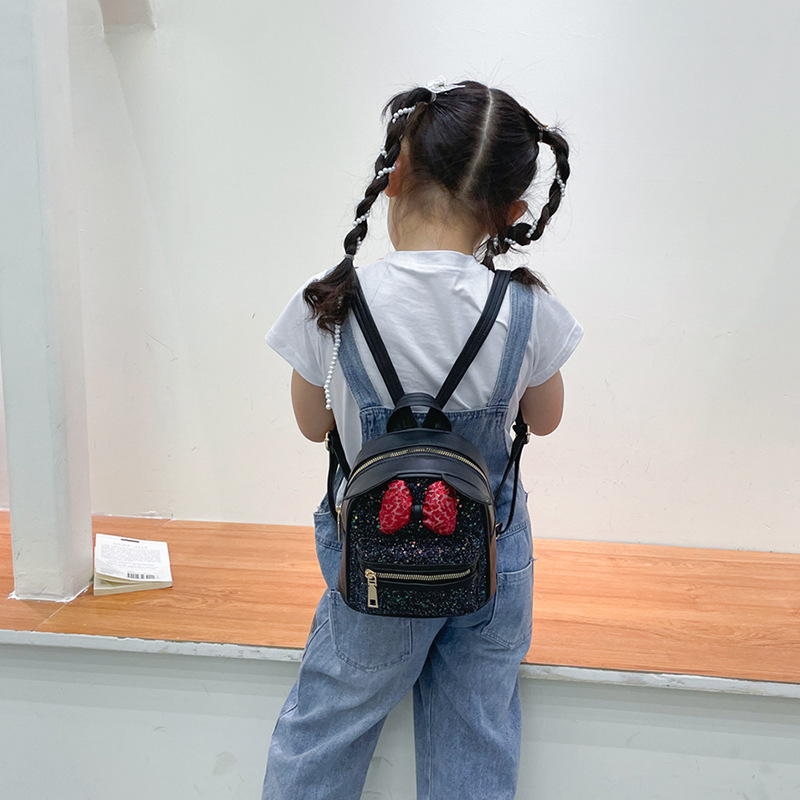 Fábrica de suministro directo nuevo estilo niños bolsa comercio exterior tendencia al por mayor lentejuelas arco orejas lindo pequeño mochila de la escuela Specification image
