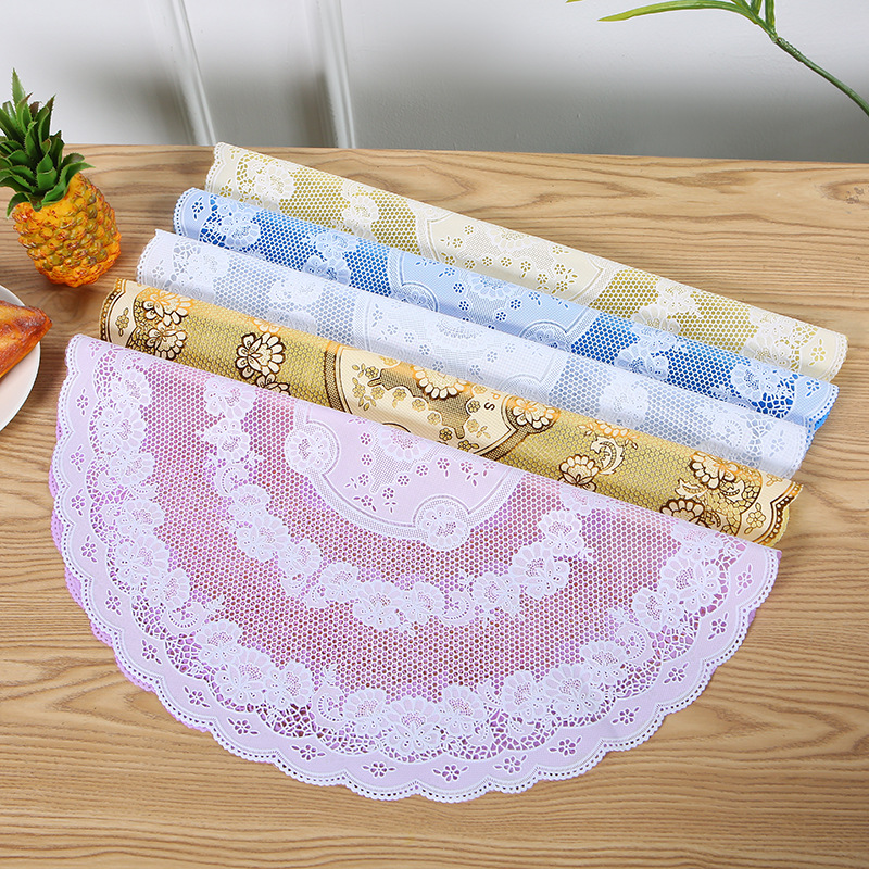 The manufacturer's new PVC hollowed-out laminated placemats, fashionable coffee table MATS, 60cm round coasters, and household anti-slip and heat-insulating MATS Specification drawing
