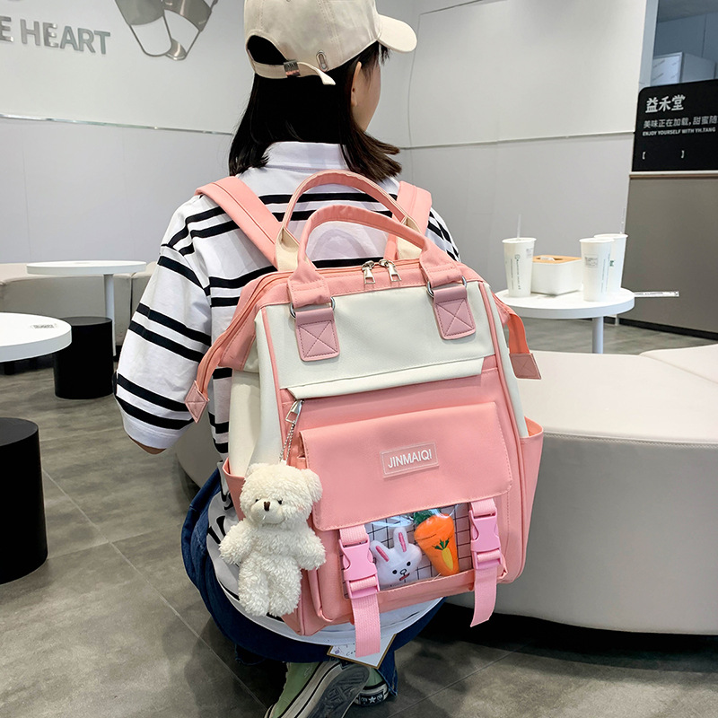 Mochila escolar de cinco piezas bolsa de mujer para niños mochila ligera para niñas para niños de 3 º a 6 º grado mochila de gran capacidad para estudiantes de secundaria Specification image