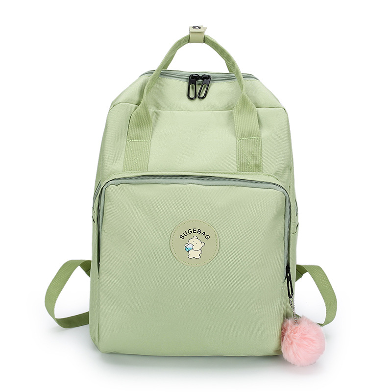 Canvas hand-held backpack, a fashionable Korean-style forest-themed, fresh schoolbag for girls, simple and versatile, a trend of casual backpacks Item Picture