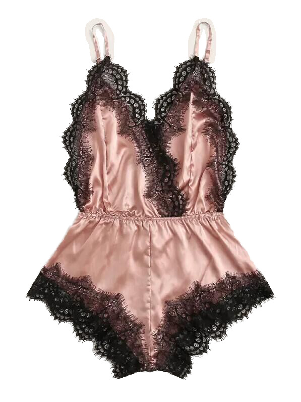 The source factory customizes and produces cross-border European and American export sexy strappy one-piece pajamas and lace romantic underwear Item Picture