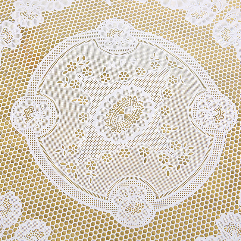 The manufacturer's new PVC hollowed-out laminated placemats, fashionable coffee table MATS, 60cm round coasters, and household anti-slip and heat-insulating MATS details Picture