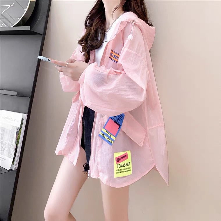 Candy-colored sun-protective clothing for women, mid-length summer 2021 new style loose light jacket, breathable sun-protective shirt, sun-protective clothing