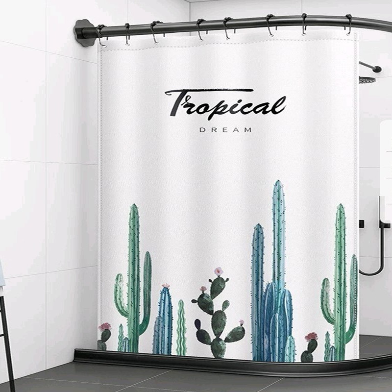 Shower curtain bathroom factory generation digital printing style polyester color shower curtain can sample custom shower curtain bathroom thumbnail
