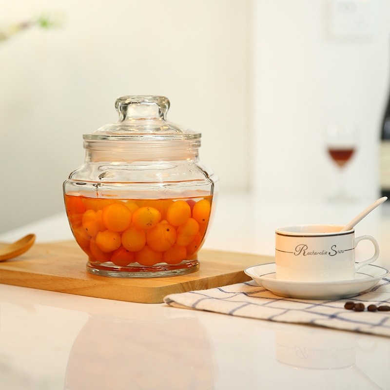 Kitchen Lead-Free Glass Storage Bottle Candy Sealed Jar Biscuit Jar Dry Fruit Sealed Jar Pickles Jar Pickles Jar Specification drawing