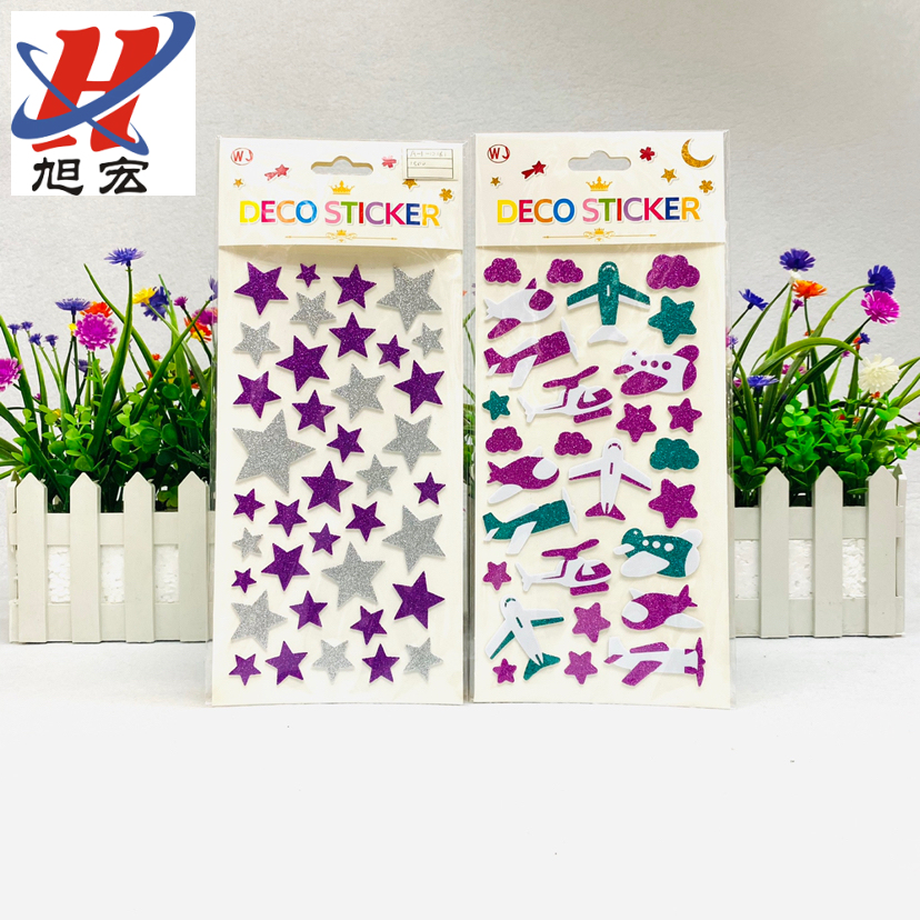 Customized handicrafts, hand-pasted gold powder EVA alphanumeric decorative stickers, EVA hand-painted gold powder flash decorative stickers details Picture