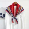 New silk satin 90*90, large square scarf with a silk feel, letter chain, simple autumn and winter colors, European and American style Application Scenario