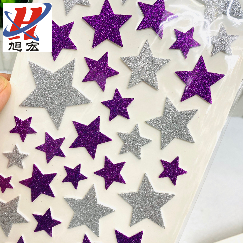 Customized handicrafts, hand-pasted gold powder EVA alphanumeric decorative stickers, EVA hand-painted gold powder flash decorative stickers Item Picture