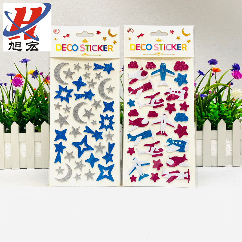 Customized handicrafts, hand-pasted gold powder EVA alphanumeric decorative stickers, EVA hand-painted gold powder flash decorative stickers Application Scenario