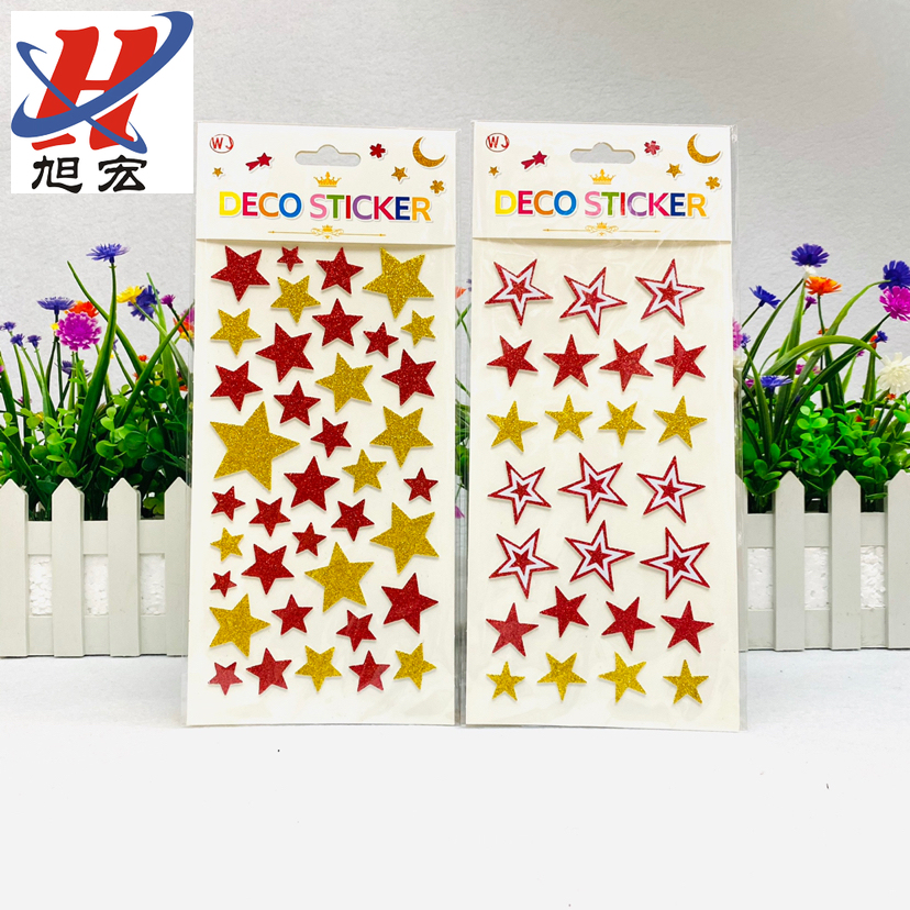 Creative gold powder EVA alphanumeric decorative stickers, custom foam stickers, heart-shaped toys, DIY patches Item Picture
