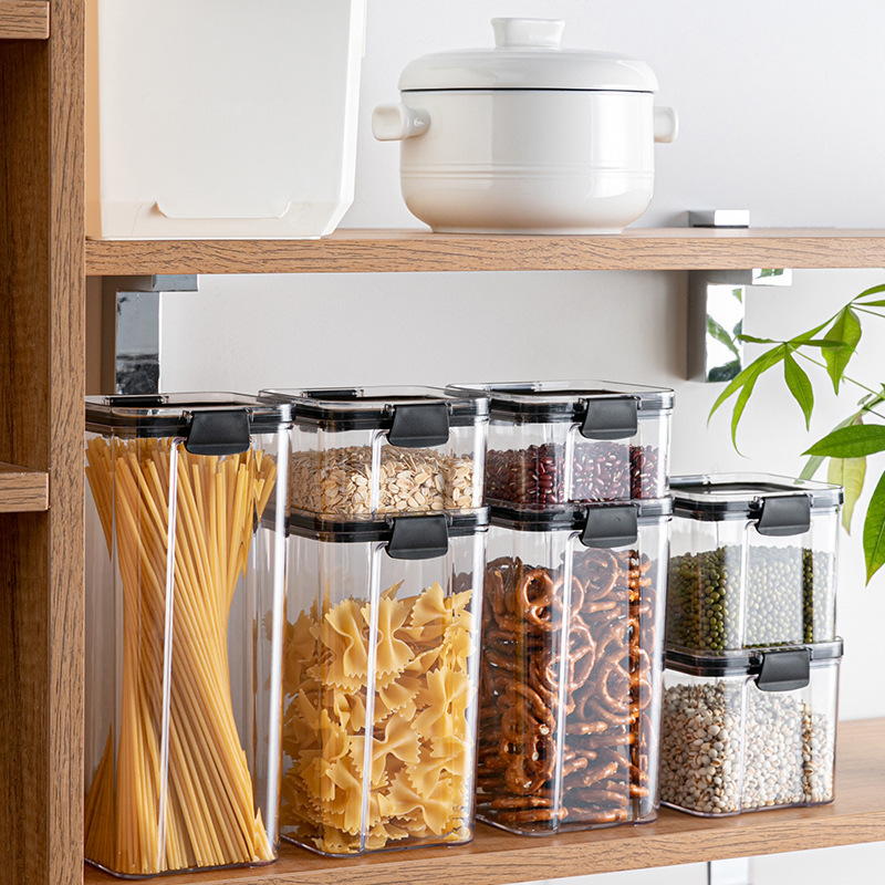 Latas selladas hogar grano multigrano cocina caja de almacenamiento caja de plástico de grado alimenticio snack nueces productos secos latas de almacenamiento Application Scenario