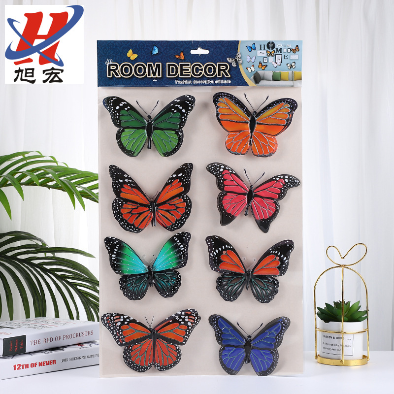 Layers Of Stickers Decorate Butterfly Three-Dimensional Simulation Living Room Wall Sticker 3D Texture Butterfly Wall Sticker details Picture