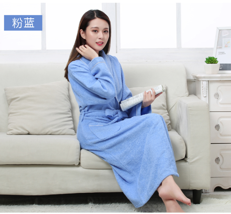 纯棉加厚毛巾料浴袍酒店情侣睡袍男女加大码吸水浴衣薄夏秋冬订做