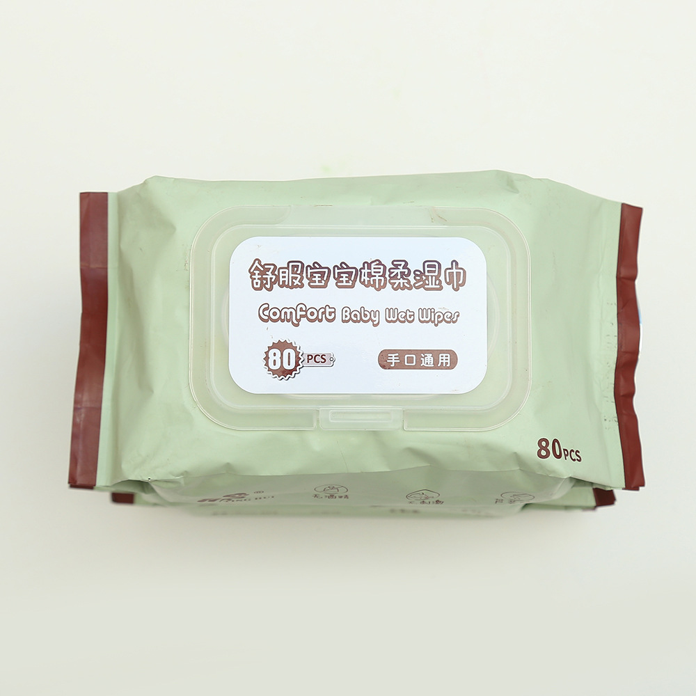 Cotton soft wet wipes 80p baby hand and mouth flap wet wipes, direct supply from the manufacturer of baby care wet wipes thumbnail