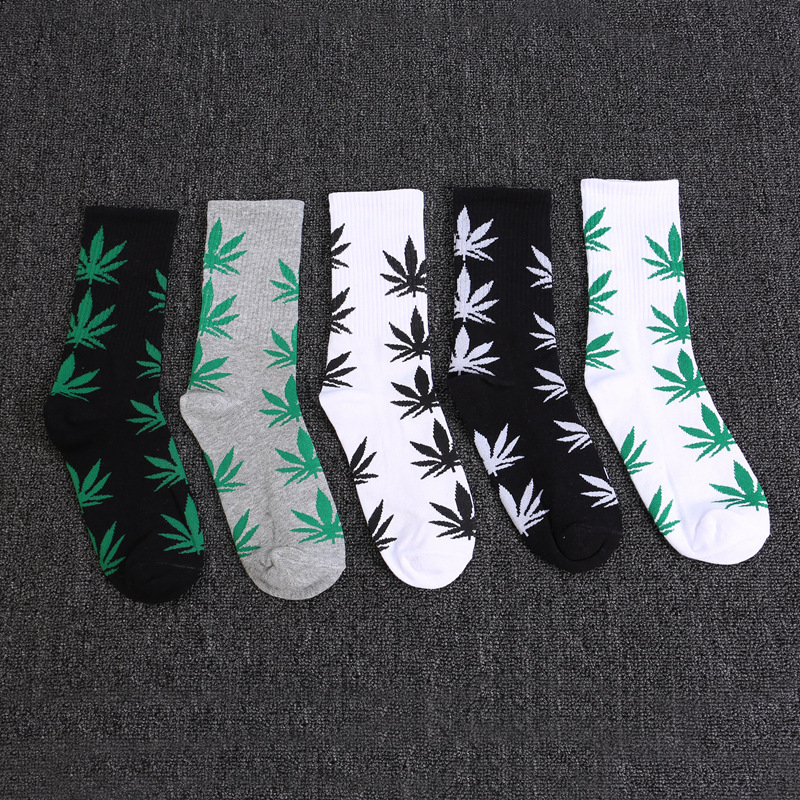 枫叶袜子男女长袜女ins 潮流中筒袜韩版街头潮牌长筒欧美麻叶袜子