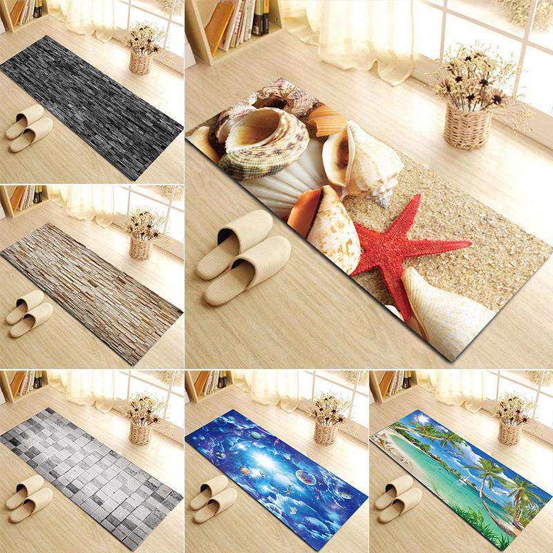 Customized 3d printed household kitchen floor MATS, bedroom bedside blankets, foyer and dining room carpets, floor MATS and foot MATS