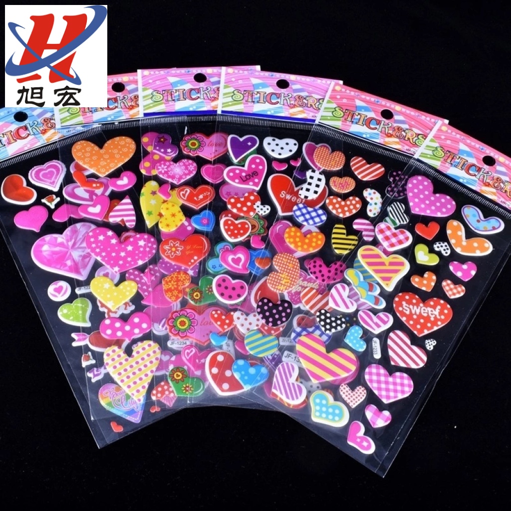 Custom-made blind box gifts, HM exquisite children's cartoon paper 3D bubble stickers, children's reward stickers and stickers