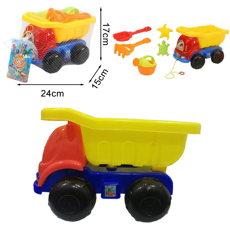 Children's beach toy car set, children's house play, sand-digging showerhead, sand tools, toys 9432 full figure